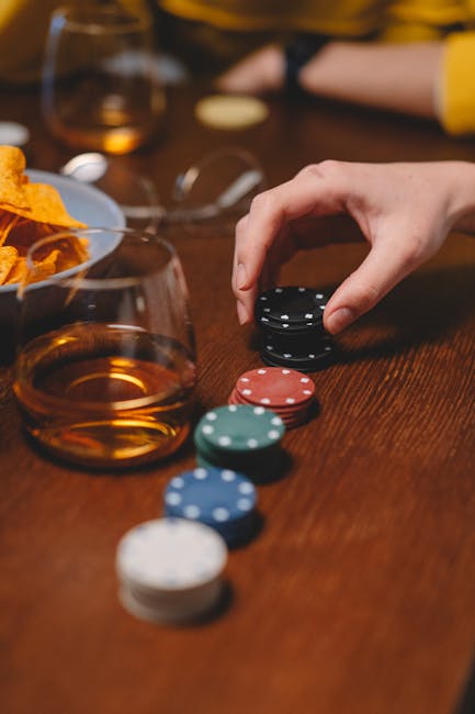 poker tournament event in luxury casino with pink lighting