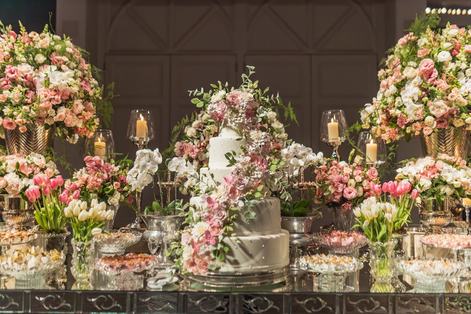 private event in luxury venue with pink decorations